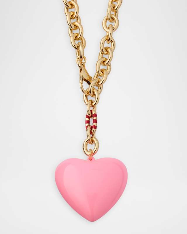 The Puffy Heart Necklace, Pink